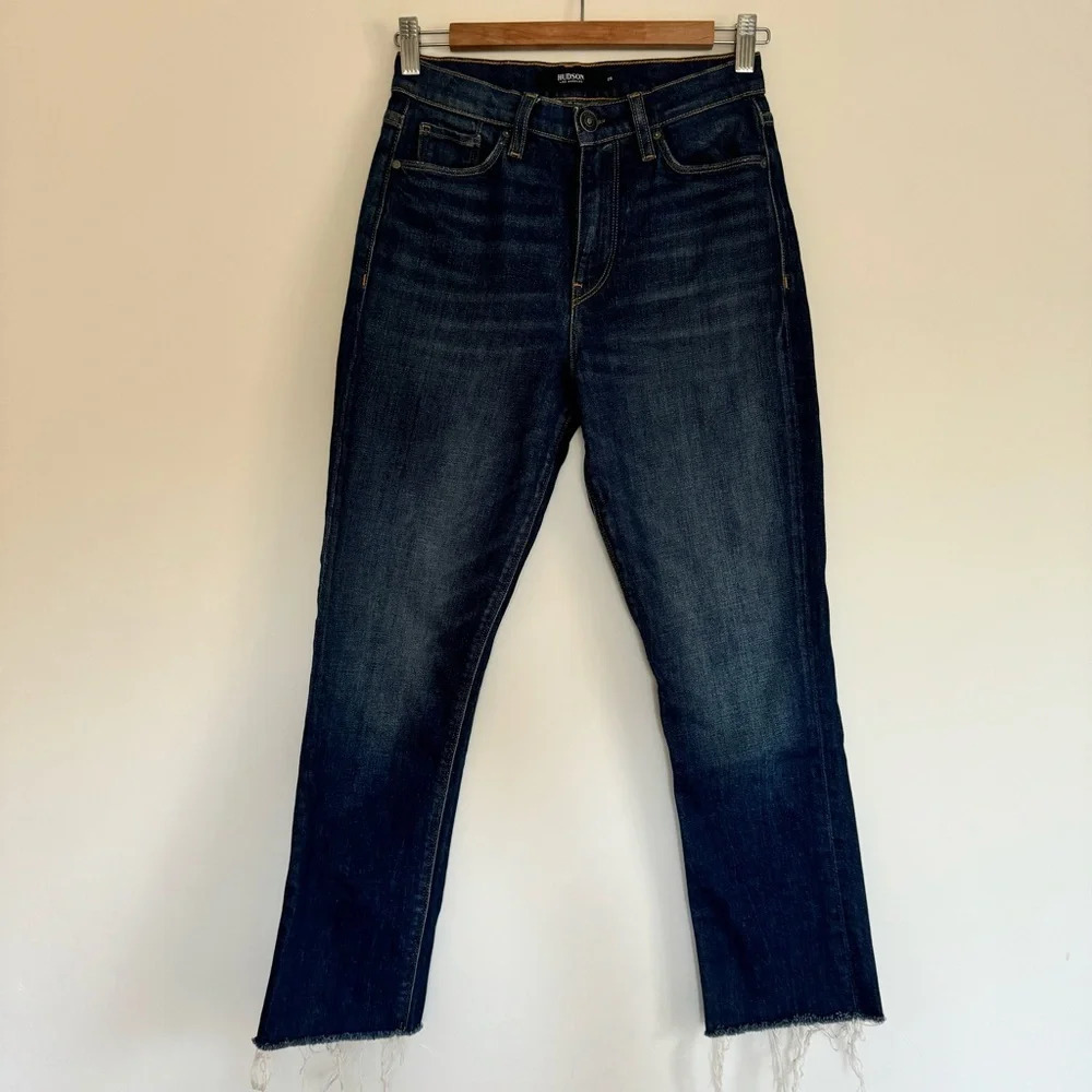 Hudson Holly Straight dark wash frayed jeans Size: 25